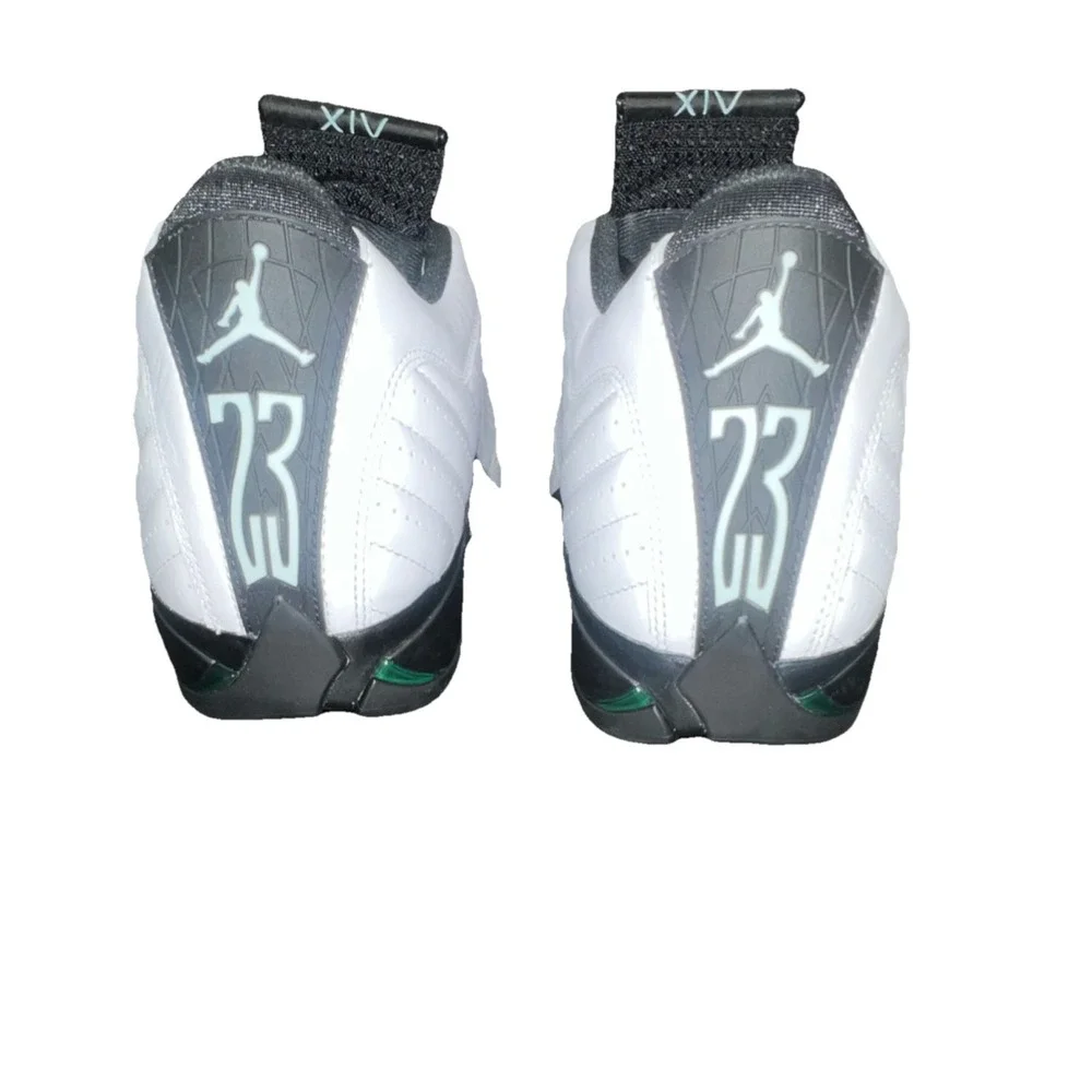 30N21/Jordan Air Jordan 14 Men's Golf Shoes White Black Green Leather US 13